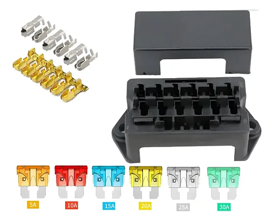 Caixa Suporte Fusível Simples Lâmina 6 Vias Universal