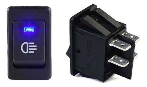 Botão Interruptor Farol De Milha Universal Com Led Azul