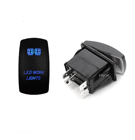 Botão Interruptor Farol Milha Barra Led Work Utv Gaiola Azul