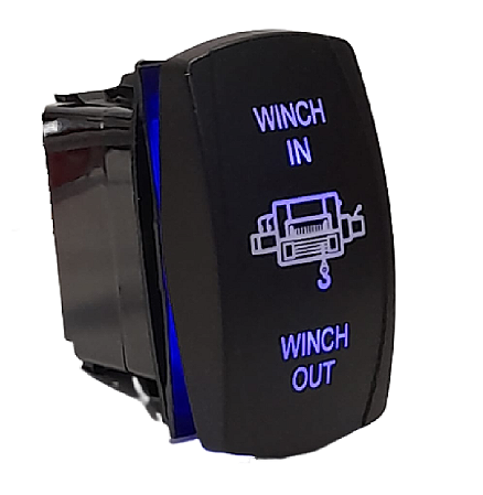 Botão Interruptor Para Guincho 12v 24v Led Azul - Pulso