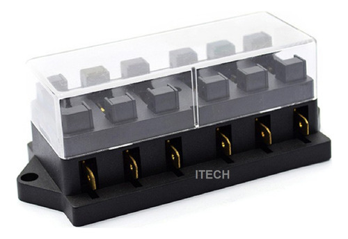 Caixa Porta Fusivel Lamina 6 Vias Universal Para Adaptação