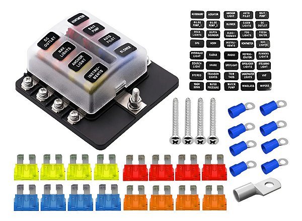 Caixa Porta Fusível 8 Vias Universal Para Adaptação Com Led