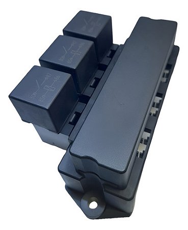 Caixa Suporte Fusível Lâmina 10 Vias + Suporte Com 3 Reles