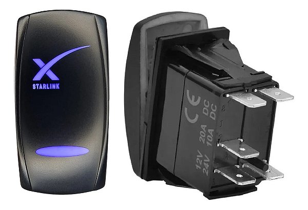 Botão Interruptor Adaptação On Off Starlink Led Varias Cores Led Azul