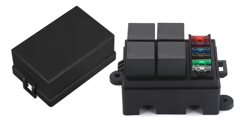 Caixa Porta Suporte Fusível 4 Reles + 6 Fusíveis Universal