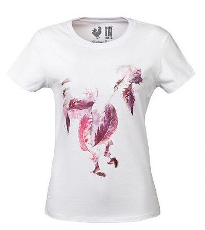 Camiseta Feminina Made in Mato Feathers Branca