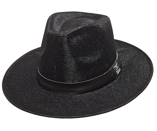 Chapéu Fibra de Bambu DiGoias - Preto/Preto