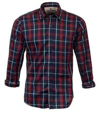 Camisa Masculina Made in Mato Xadrez ML Borgonha