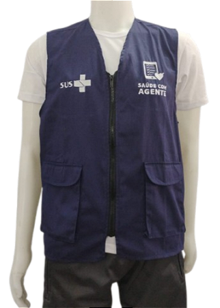 Colete Profissional "Saúde com Agente" – 100% Algodão- Personalizado em Bordados