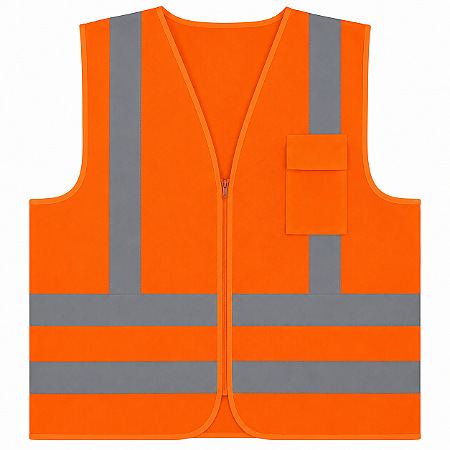 Colete Refletivo de Segurança EPI 01 Bolso Verde Fluorescente e Laranja NBR 15292