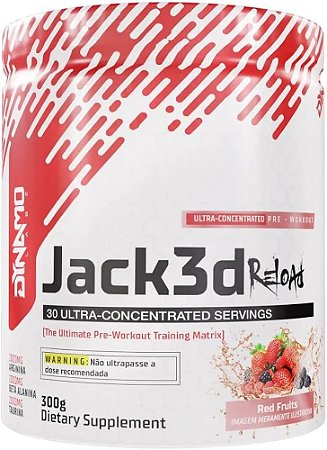 Pré Treino Jack3d Reload 300g Dynamo Labz Frutas Vermelhas + Galão 1 Litro