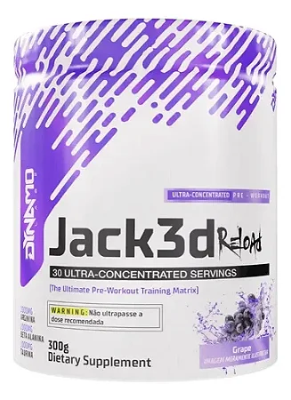 Pré Treino Jack3d Reload 300g Dynamo Labz Uva + Galão 1 Litro