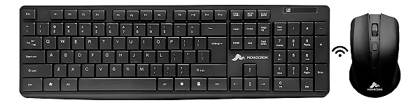 Kit Teclado e Mouse Sem Fio Preto
