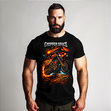 Camiseta Motorcycle Chopper Space