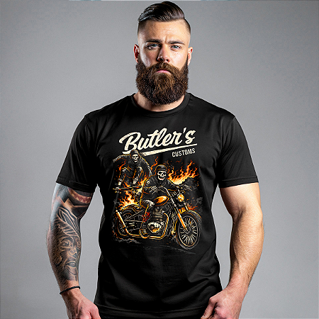 Camiseta Motorcycle Custom Riders on Fire