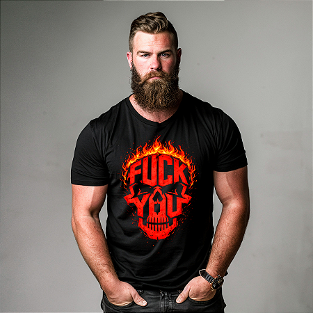 Camiseta Motorcycle Fuck You Skull
