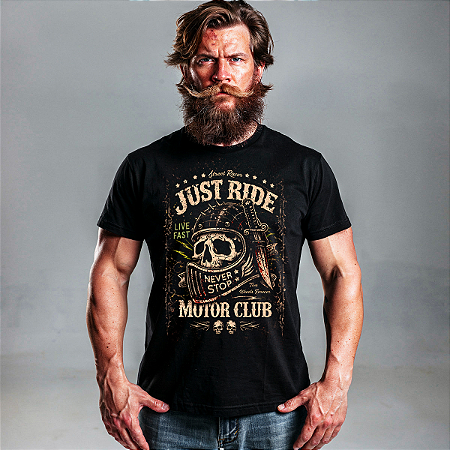 Camiseta Motorcycle Just Ride Never Stop