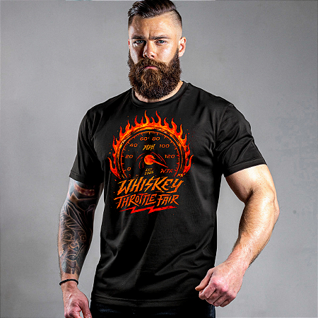 Camiseta Motorcycle Velocímetro em Chamas