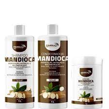 COMBO PROFISSIONAL SHAMPOO + CONDICIONADOR + MÁSCARA MANDIOCA 1L PAIOLLA