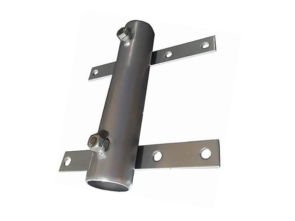 Suporte Rente Para Tubo De Antena 1.1/4 Reforçado Pintura Cinza