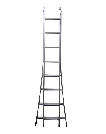 Escada Extensível Aço(ferro) 08x14 Degraus Reforçada 4,30mts Cinza