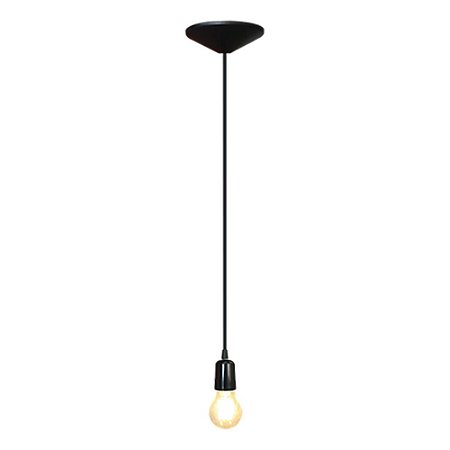 LUMINÁRIA PENDENTE CASCATA ILUX 1 CABO 1,2M| PRETO