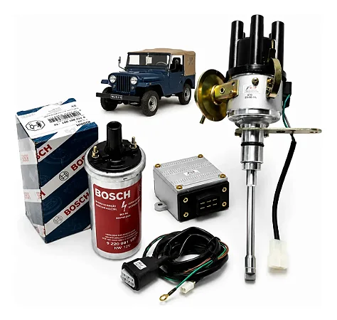Kit Ignição Eletrônica Jeep 6cc + Bobina Bosch Completo Novo