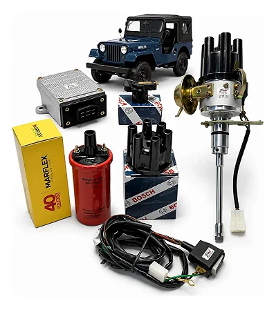 Kit Ignição Jeep 6cc Com Tampa + Rotor Bosch + Bobina 067