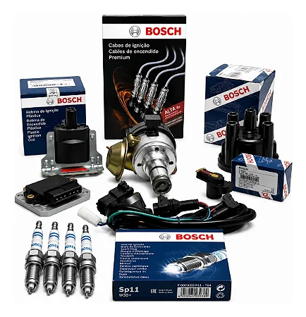 Kit Ignição Fusca Hall Com Tampa Rotor E Bobina Bosch Novo