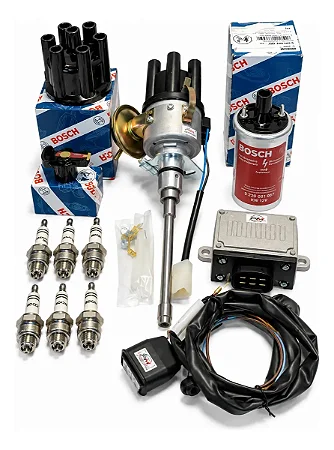 Kit Ignição Jeep 6cc Tampa + Rotor + Bobina Marca Bosch