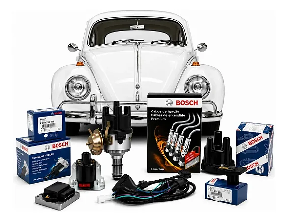 Kit Ignição Fusca Hall Tampa + Rotor + Jogo De Cabos Bosch