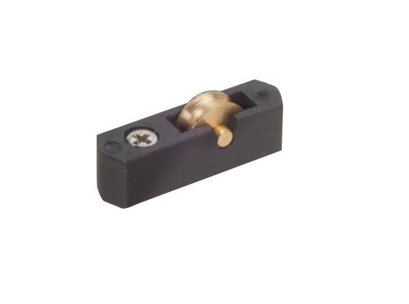 Roldana Simples de Nylon com Rolete em Latão para Vitrine e Tela Mosquiteiro de Correr