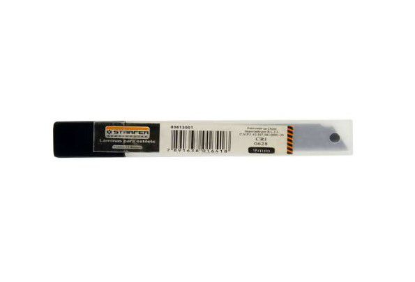 Lâmina para Estilete Pequeno 9 mm - Blister com 10 Unidades