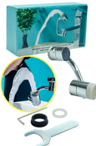 BICA DE METAL P/ TORNEIRA - EXTENSOR LAVAR/ESCOVAR DENTES