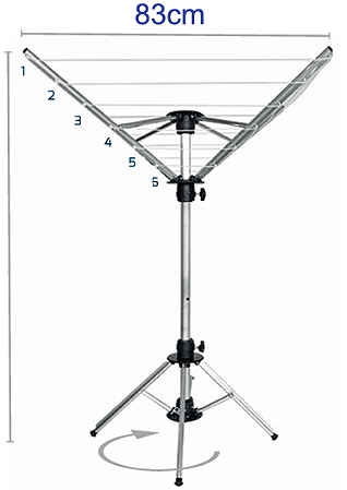 VARAL GIRATÓRIO ALUMINIO 6 CORDAS