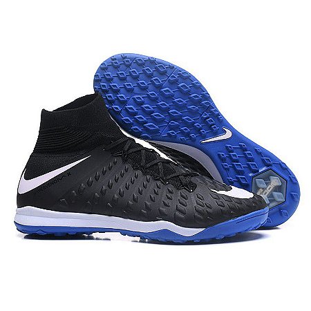 Chuteira Nike Hypervenom Phantom III DF TF Preta Azul Branca Cano Chuteira Nike Hypervenom Phantom III DF TF Preta Azul Azul Azul Branca Cano 0e7695