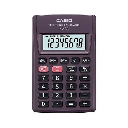 Calculadora Eletrônica de Bolso 8 Dígitos 4A Preta Casio - Original