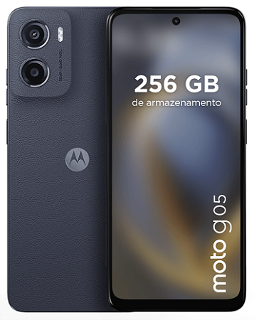 Smartphone Motorola Moto g05 256GB 12GB (4GB RAM + 8GB RAM Boost) e Camera 50MP com AI Bateria de 5200 mAh Tela 6.7" - Grafite