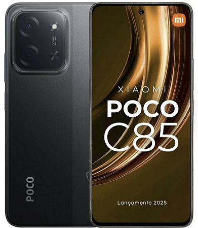 Smartphone Xiaomi Poco C85 + NFC 256GB / 8GB Ram 4G - Resistente à água e Poeira - Preto