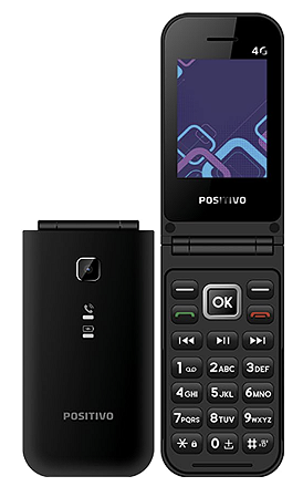 Celular Positivo P51 Flip 4G Dual Sim Rádio FM - Preto