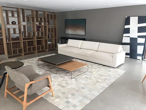 Tapete de couro Branco peça 10x10- Nobre Couros