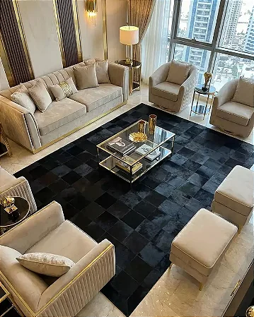 Tapete de couro Luxo Bege placa 20x20cm- Nobre couros