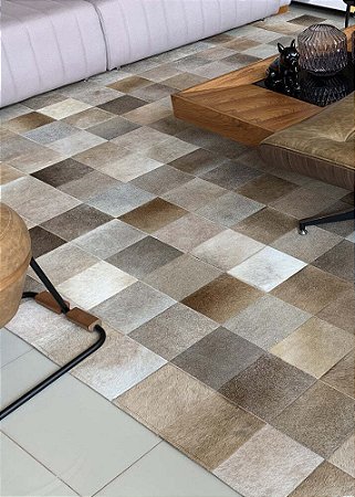 Tapete de couro Luxo Champanhe placa 20x20cm