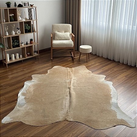 Tapete de couro Bovino Bege G 1,90x2,25