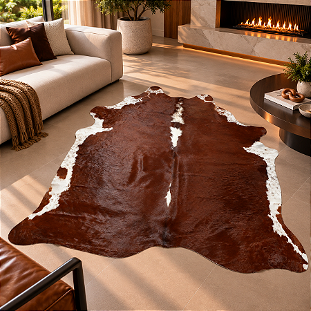 Tapete de couro Bovino Hereford 2,00x2,25 -Nobre couros