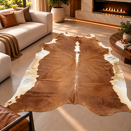 Tapete de couro Bovino Hereford 2,00x2,25 -Nobre couros
