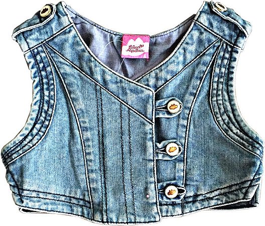colete jeans bebe feminino