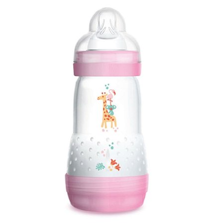 Mamadeira mam First Bottle Anti-cólica E Auto-esterilizável 260ml Girafa  Menina - Nanda Baby