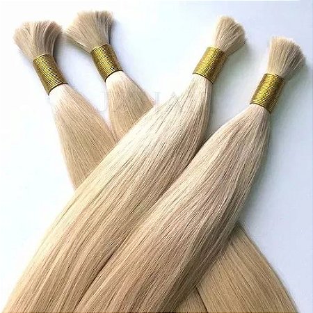 Cabelo Humano Loiro Liso 60cm 200 gramas