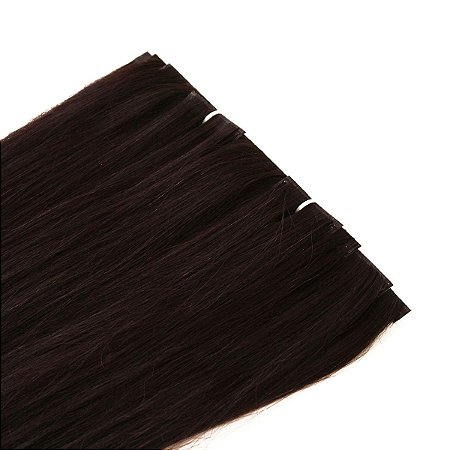 Mega Hair Fita Adesiva Invisivel Castanho 70cm kit Cabeça Inteira 10 Peças com 150gramas